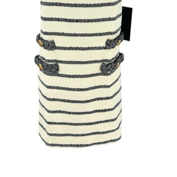 Tuckernuck NEW Navy Stripe Tweed Sleeveless Crew Neck Jackie Mini Dress Size M - Picture 5 of 10
